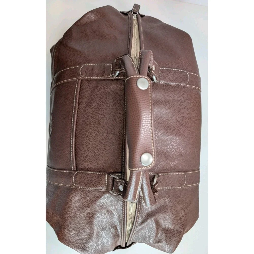 Barrington Captains Duffel Bag Brown Vegan Leather Silver Creek Country Club